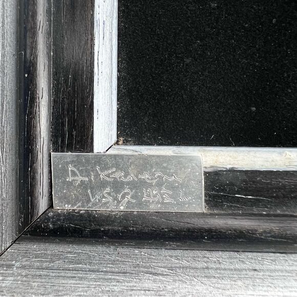 Vintage Stamped 925 Jewish Man Playing Fiddler Wall Sculpture By A Kedem Framed - Picture 9 of 12